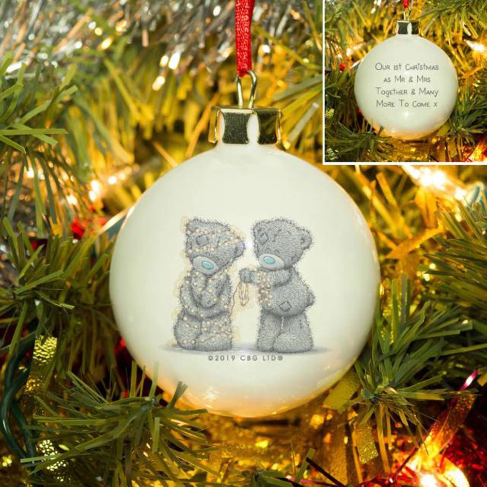 Personalised Me to You Wrapped Up In Lights Christmas Bauble Extra Image 2